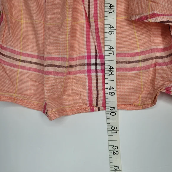 NWT Old Navy Dress Womens XXL Pink Orange Plaid Ruffle Fauz Wrap Picnic Summer - Picture 7 of 10